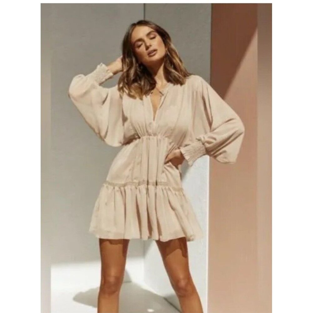 SNDYS Coco Mini Dress Sand Beige